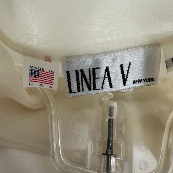 Linea V Women Top Sz 10 Sheer High Neck Puff Sleeve Regency Cottagecore Romantic - Picture 4 of 9